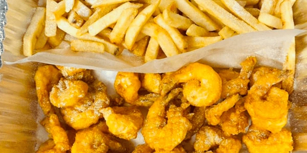  5 Whole Wings, 10 Large Shrimp