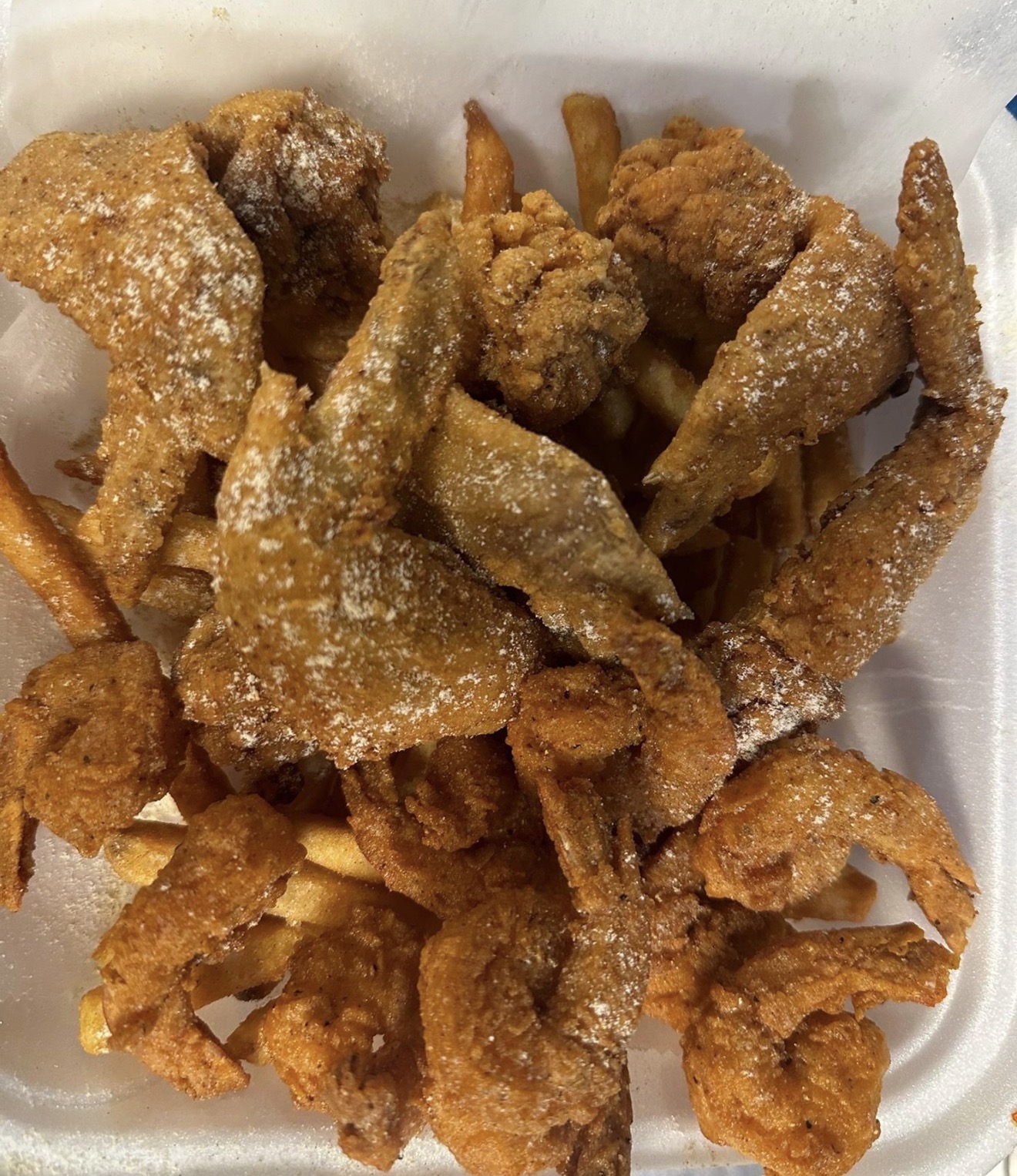 5 Whole Wings, 8 Large Shrimp, 2 Pc Fish