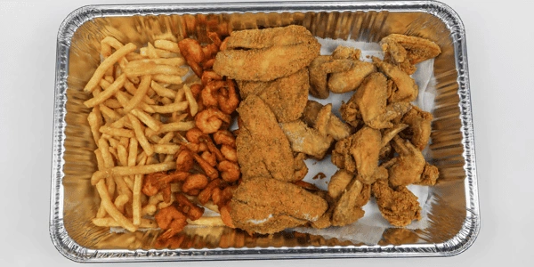 5 Whole Wings, 8 Large Shrimp, 2 Pc Fish